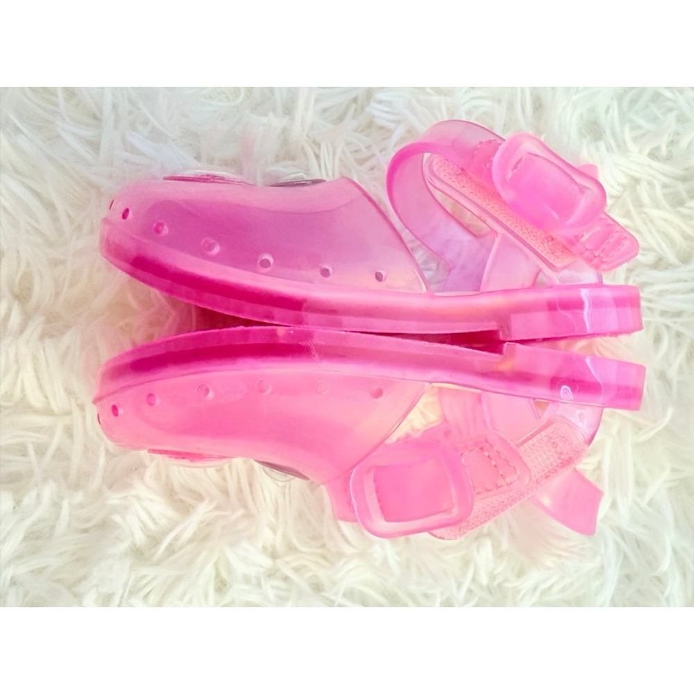 Cat & Jack Pink Jelly Sandals Size 5 Toddler Cherry Sequin Water Shoes - Picture 4 of 7